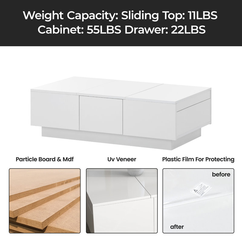 Table basse Candide, Blanc