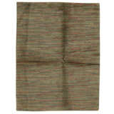 Hand Knotted Wool Striped Area Rug