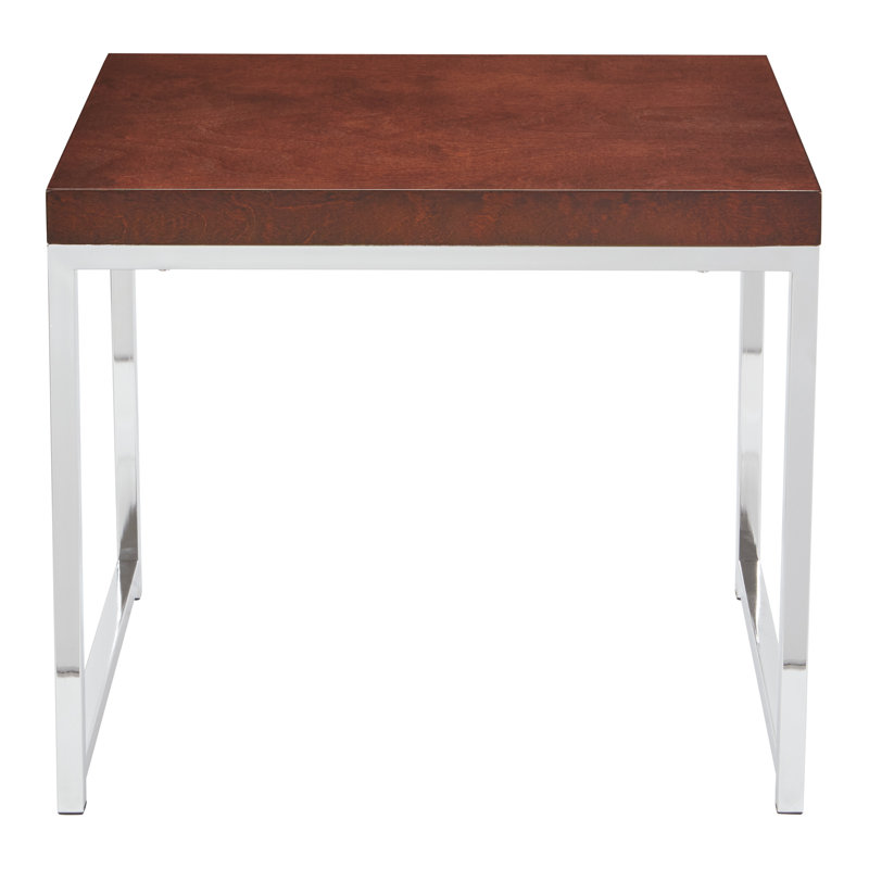 Frome End Table, Chrome/Espresso