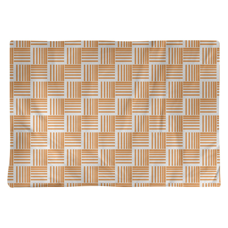 Napperon en coton à rayures de 18 po classique Baskettressées, Orange et gris, polyester