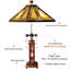 Lampe de table abstraite en verre coloré 3 lumières Tiffany Tiffany