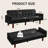 74.4'' Faux Leather Square Arm Sofa Bed-1973282090-1983379813