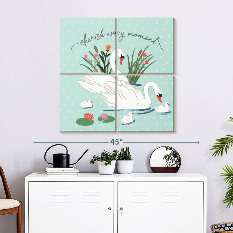Tergel Swan Lake IV Mint, 32" H x 32" W