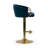 Zaharra Swivel Upholstered Adjustable Height Counter Stool with Metal Frame