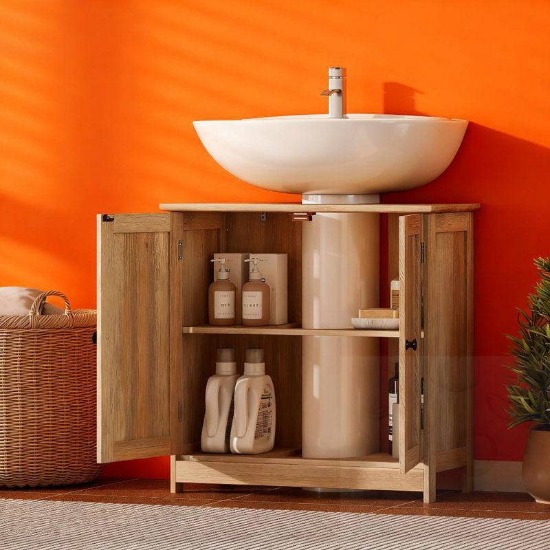 Armoire de salle de bain avec 2 portes, Chêne