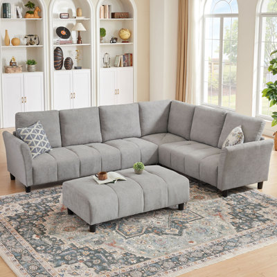 Canapé modulaire réversible "l 102,56" avec siège d'angle et banc allongé