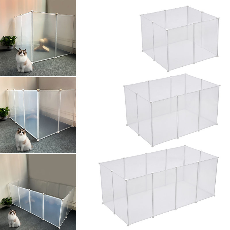 Plastic / Acrylic Collapsible Pet Crate, 45cm H x 70cm W x 70cm D