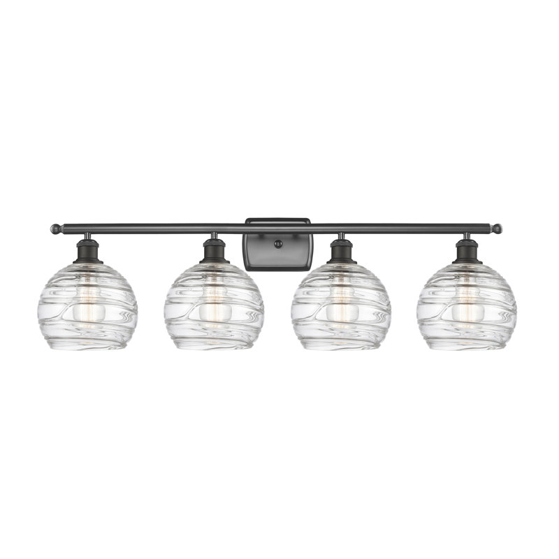 Éclairage pour salle de bain 3 lumières Halvorson, Transparent, Bronze huilé, Ampoule non incluse