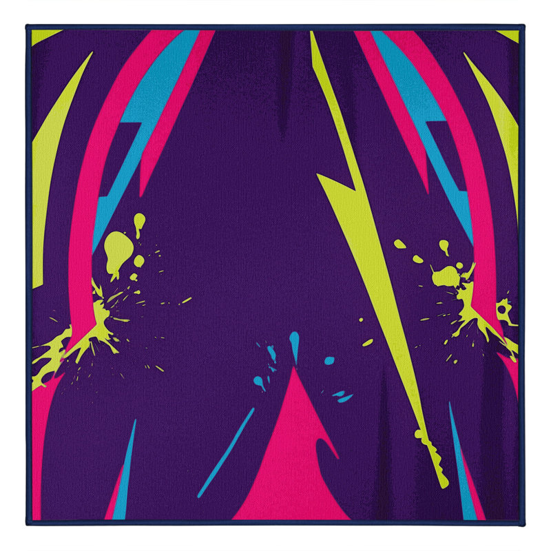 Neon Velocity Rug, Square 6'
