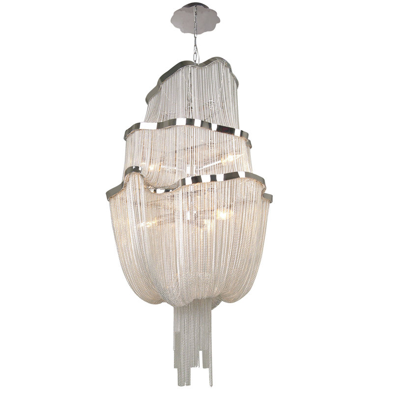 Eduardo 6 - Light Steel Dimmable Tiered Chandelier, Chrome