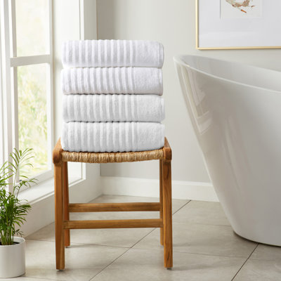 Essuie-mains 100% coton à nervures zéro torsion (ensemble de 6)