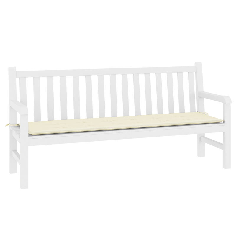 Outdoor Seat Cushion, Cream, 1.2" H x 70.9" W x 19.7" D