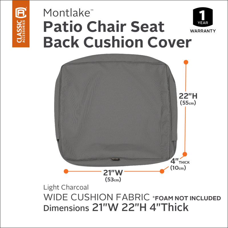Ayvion Outdoor Cushion, 22" H x 21" W x 4" D, Charcoal Gray