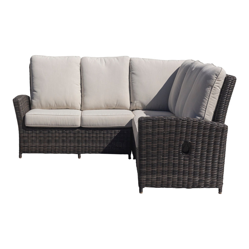 31'' Wide Wicker Patio Sectional with Cushions