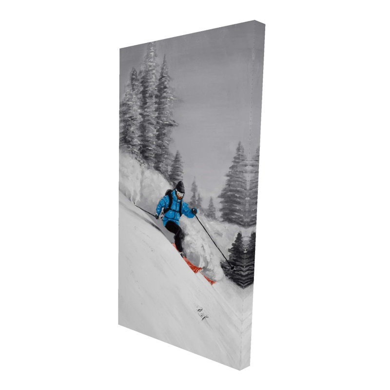 Ski en montagne - décorations sur toile bleues