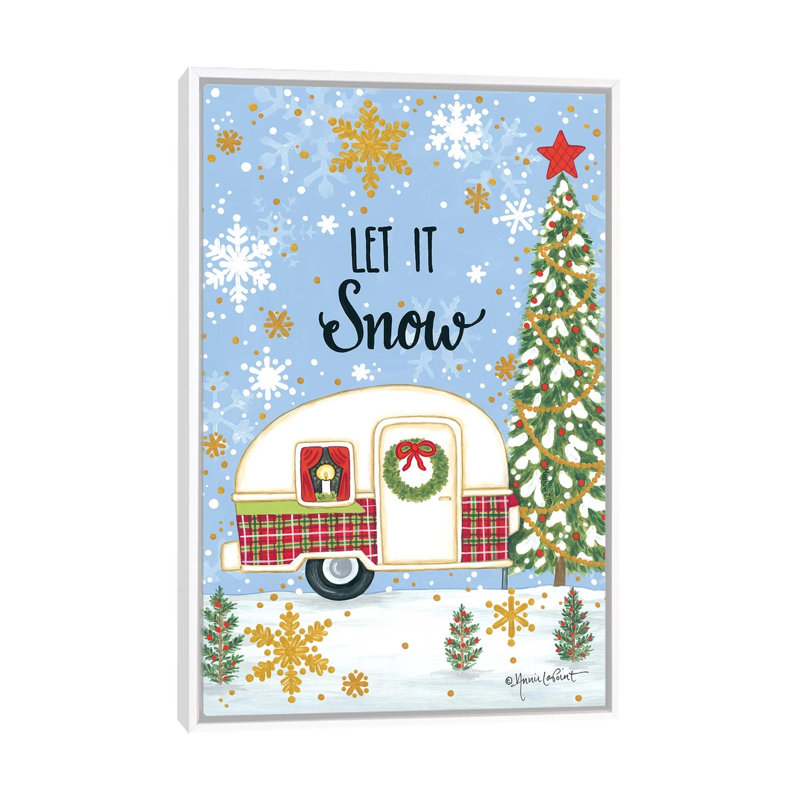 « Let It Snow camper » par Annie LaPoint-impression d’art graphique, Pas de tapis, H 60 po x l 40po x P 1,5 po