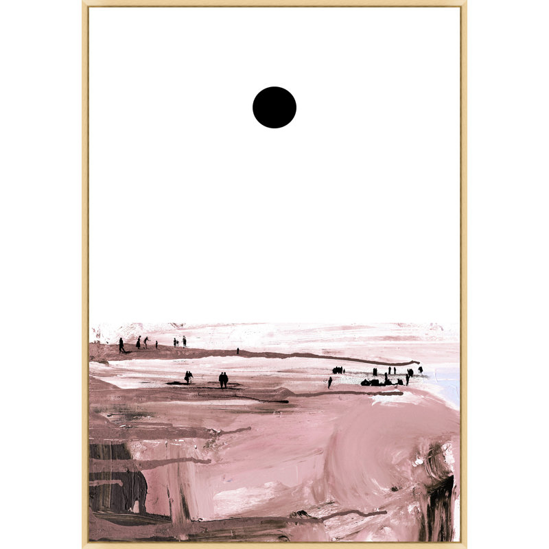 «Rose Beach» par Mat Sanders - peinture sur toile à cadre flottant