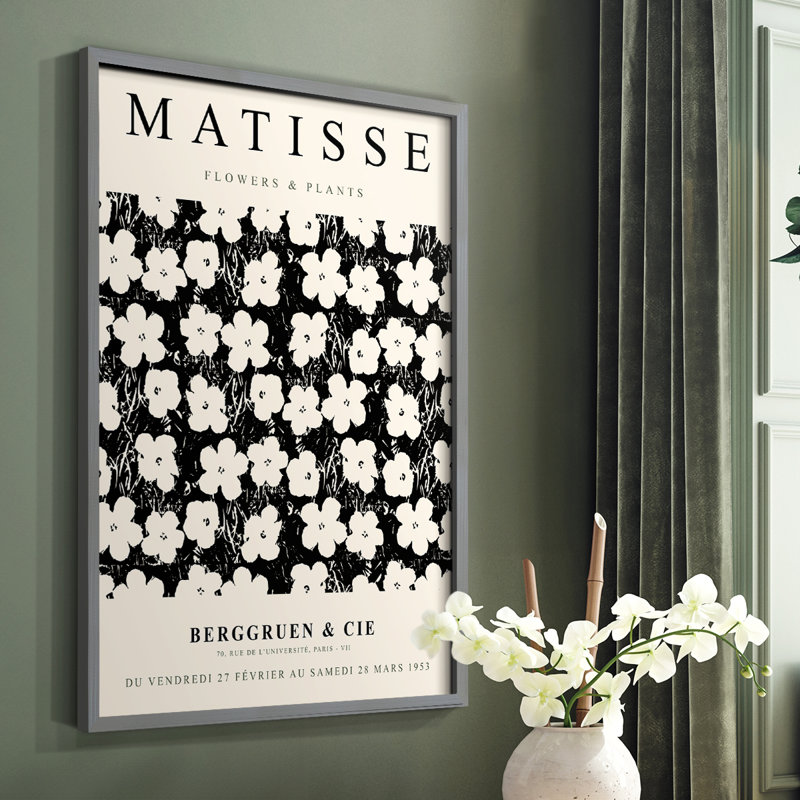 Matisse CCV Framed Print - Solid Wood, 10" H x 8" W, Grey