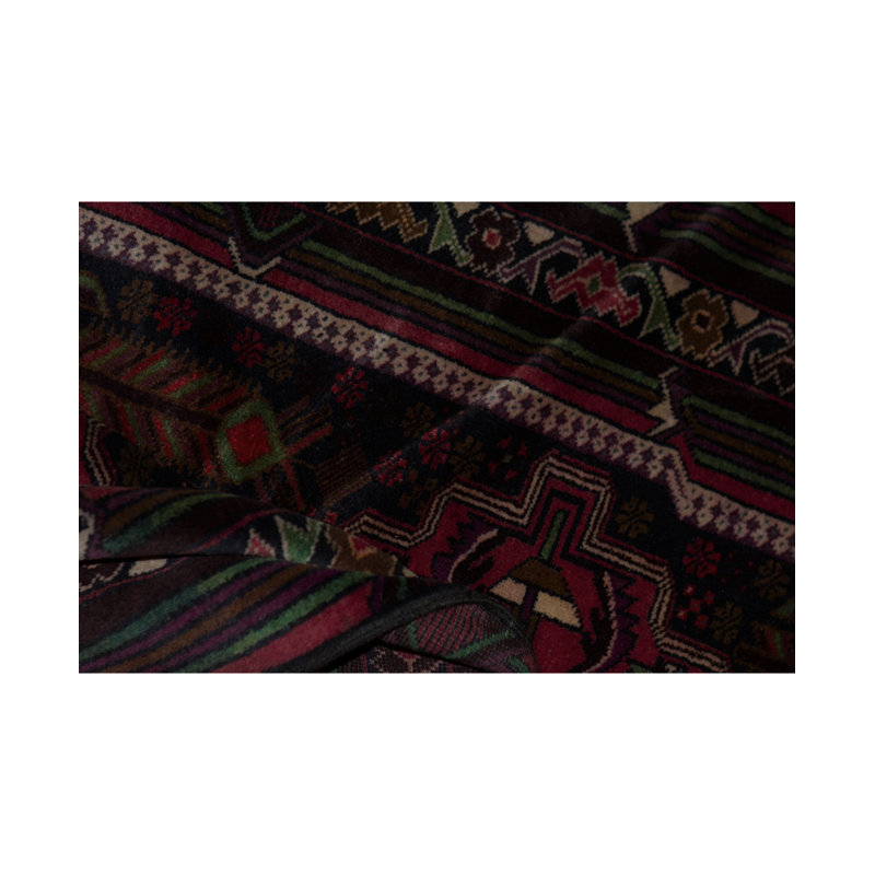 Hand-Knotted High-Quality Black/Red Area Rug