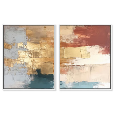 Earthy Glow II Canvas Set of 2 Digital Textured Art by Art Remedy