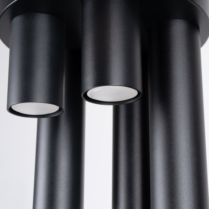 Steel Flush Mount, Black, 25x25x33 cm, 5 Lights