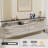 Wooden King Size Bed Frame with Storage Headboard, Farmhouse Platform Bed Frame with LED Lights and Charging Station, White-1169826086-1145858687