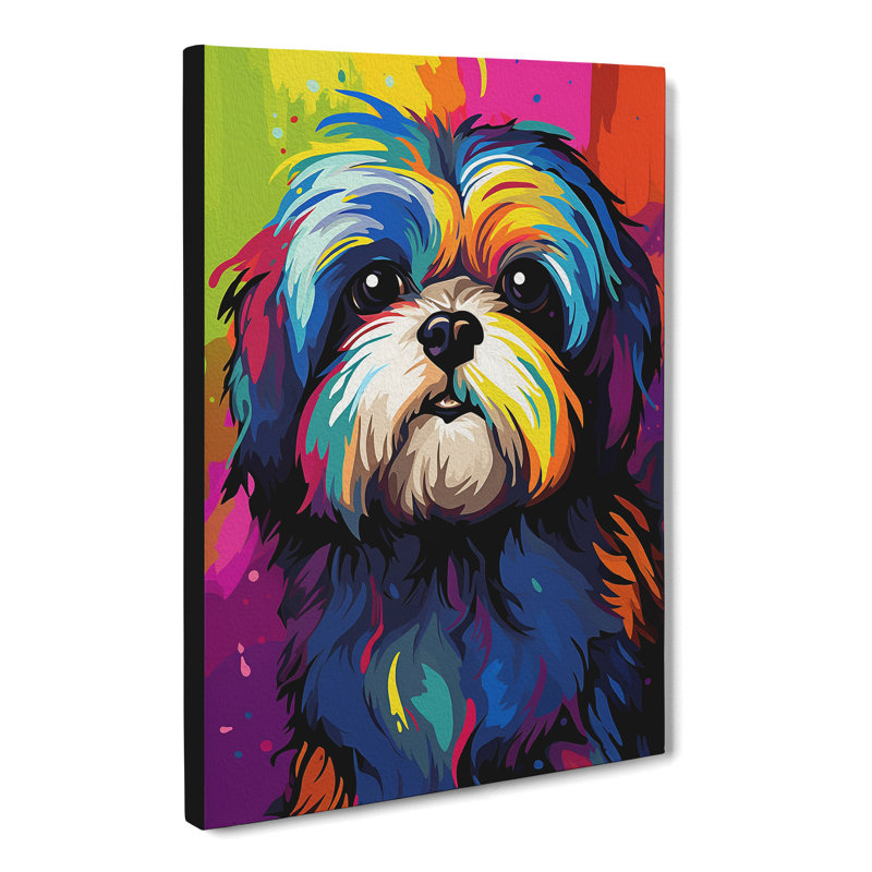 Shih Tzu Pop Art - Wrapped Canvas, 50cm H x 35cm W x 3cm D