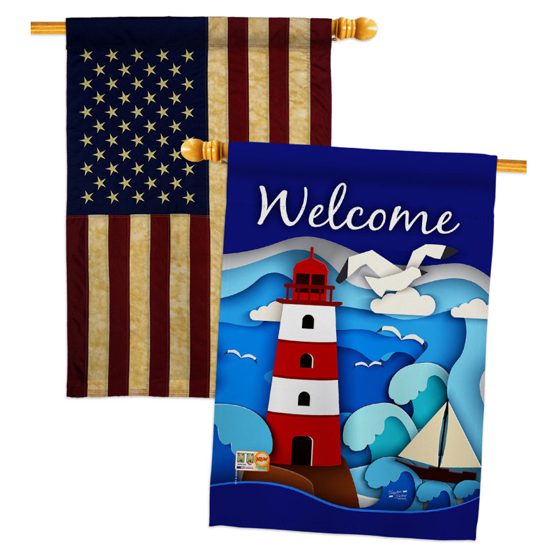 Drapeau de maison en polyester 2 côtés 40 x 28 po