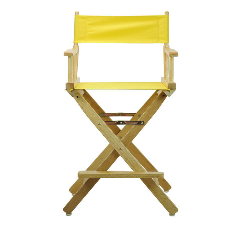 Chaise de réalisateur pliante 24 po, Jaune, Blanc