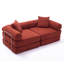 Canapé-lit modulaire pour appartement, canapé-lit convertible avec structure fixe et accoudoirs amovibles, matelas pliant pour petits espaces, sans assemblage, velours côtelé, rouge Ancora-2056349516
