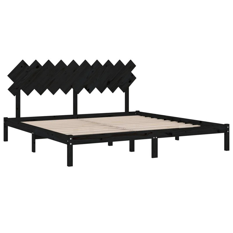 Bucyrus Solid Wood Bed, Double (4'6), black