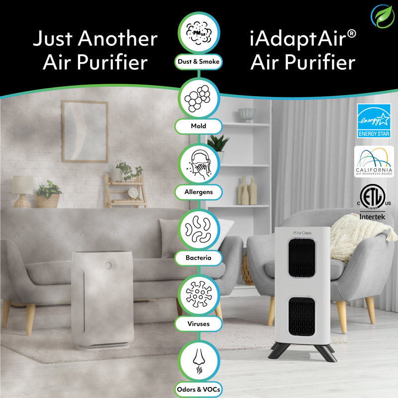 iAdaptAir 2.0 Medium Silver HEPA Filter Air Purifier