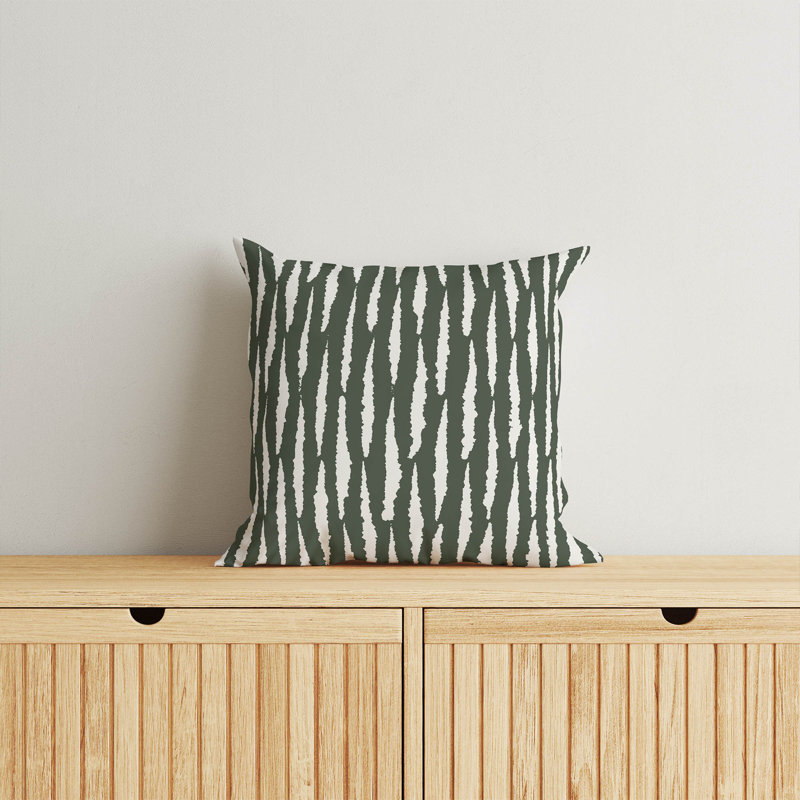 Coussin Scar, Chimichurri / rayé vert, H 26 po x l 26 po