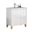 Meuble-lavabo moderne avec lavabo intégré et rangement à fermeture en douceur