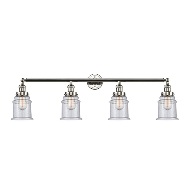 Galaviz 4 - Light Dimmable Vanity Light, 60 Watt Vintage Incandescent Bulb, Seedy, Polished Nickel
