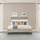 Lit plateforme en bois d'acacia deux tons