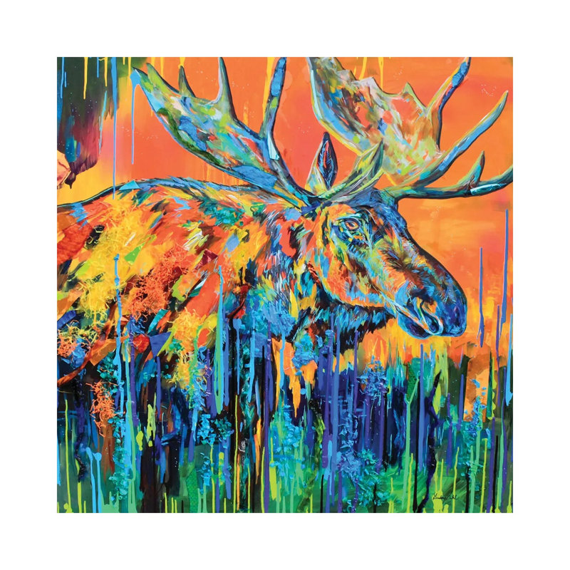Moose 1 Piece Wall Art on Canvas, 66.04 cm H x 66.04 cm W, Wrapped Canvas