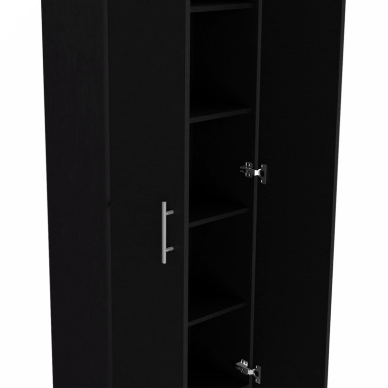 Armoire pour garde-manger Clinton, blanc, H 66,8 po x l 11,9 po x P 23,6 po, Noir