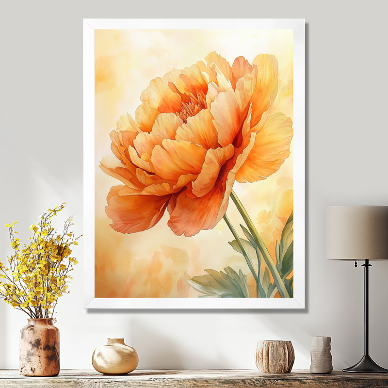 Beldin - salon d'art mural floral, H 40 po x l 30 po, Reproduction encadrée d'une seule photo, Blanc