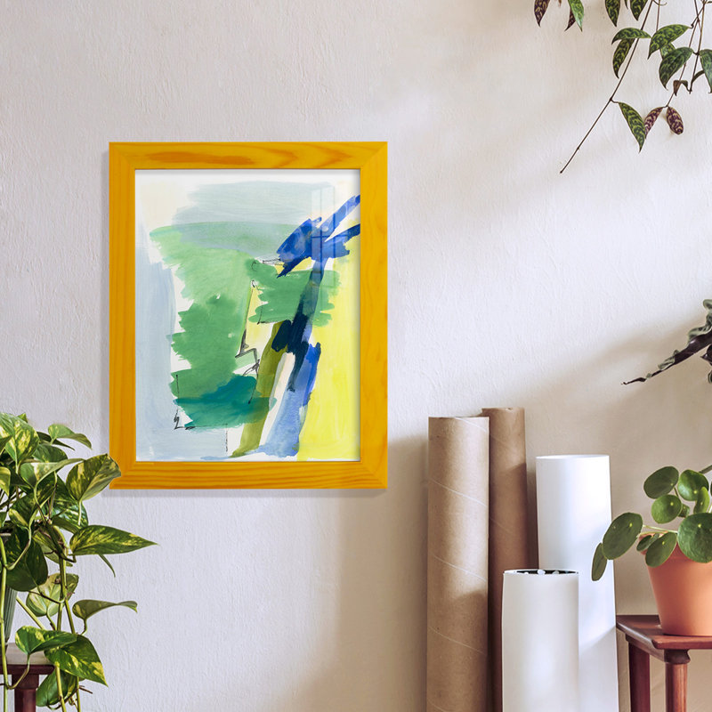 " Wicklow III ", 11" H x 9" W x 1" D, Yellow Frame Paper