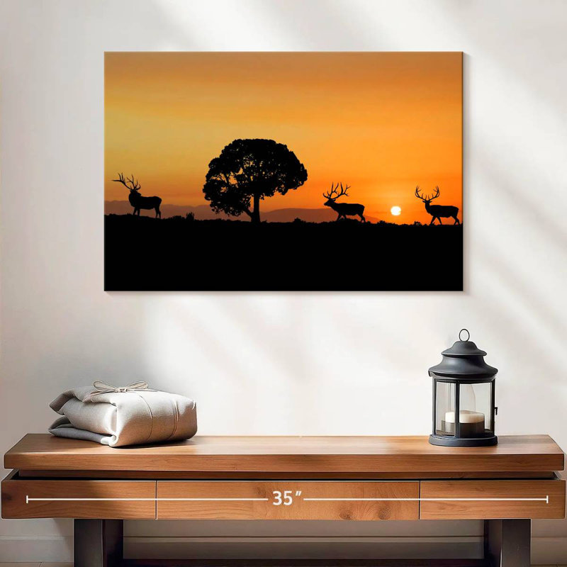 Brampt Elk Sunset, 8" H x 12" W