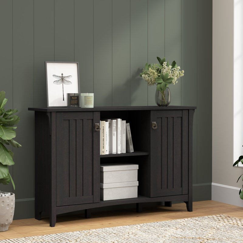 Accent Storage Cabinet with Doors in Vintage Black, Vintage Black
