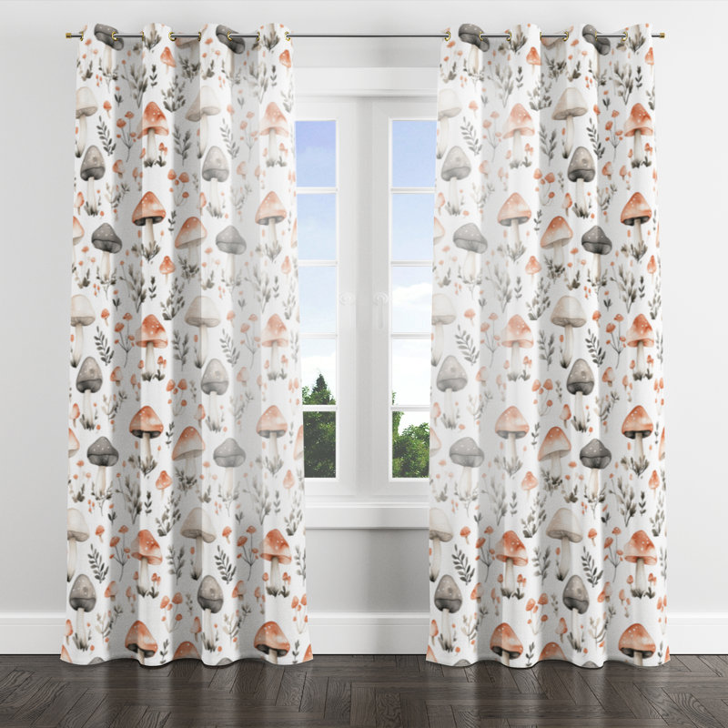 Boho Curtains for bedroom - Animal Print Bonard Grommet Curtain - 1 Panel, Gold Grommets, 52" W x 84" L