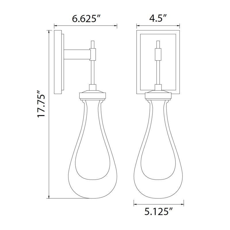 Veridian Steel LED Armed Sconce, Polished Nickel
