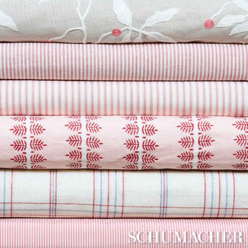 Tissu rayé en soie Charee, Rouge