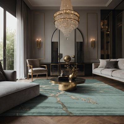 Tapis vert soyeux et moelleux
