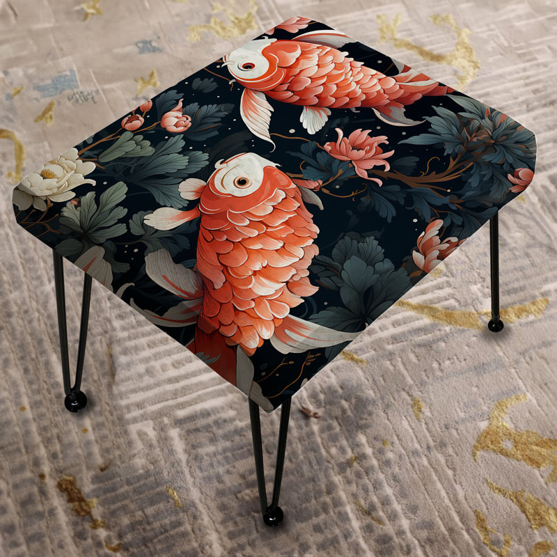 Koi poisson Nishikigoi aquarelle - repose-pieds rectangulaire japonais