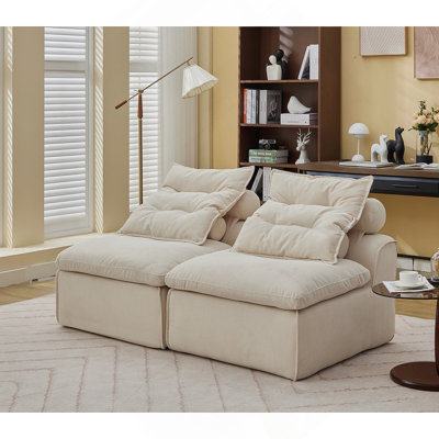 Versatile Modular Sofa With Soft Corduroy, Ideal For Relaxation And Customization