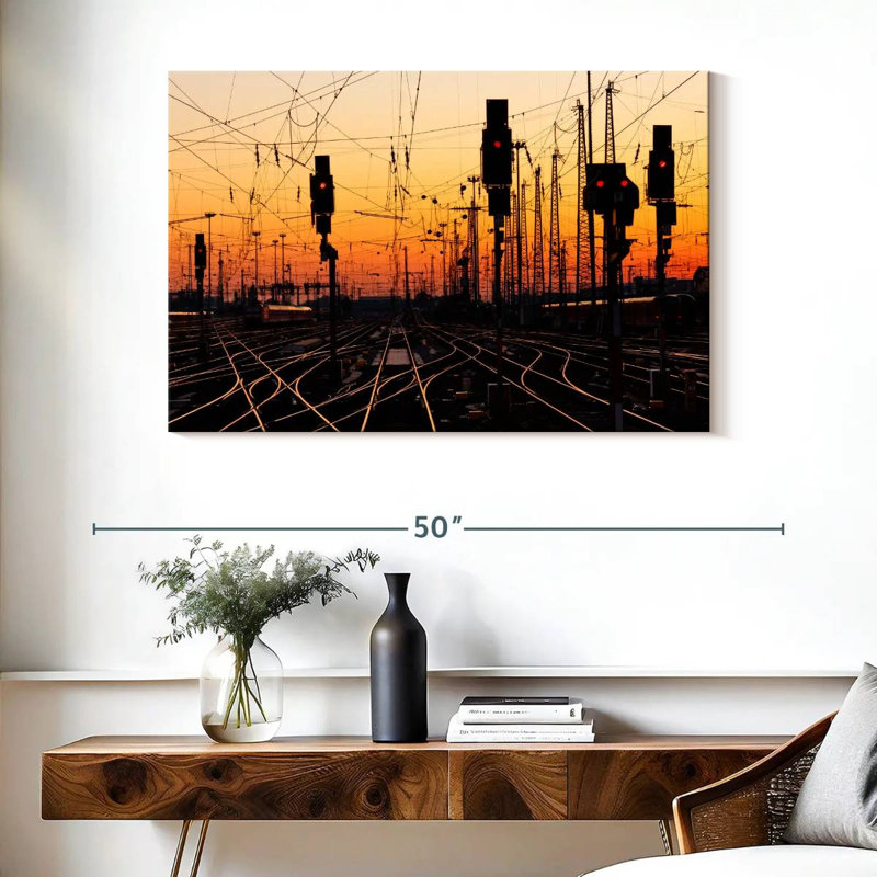 Lilie Train Tracks At Sunset, 26" H x 39" W