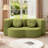 75.5" Lychee Boneless Velvet Folding Sofa Bed, No Assembly Required Sleeper Couch with Two Pillows, Green-1027406737